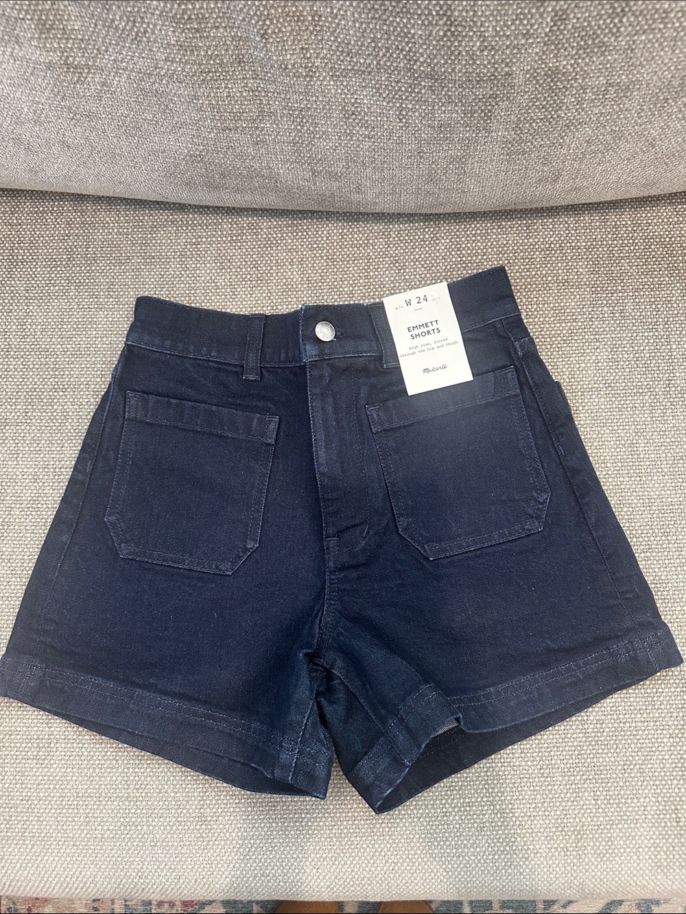 Madewell Dark Indigo High Waist Denim Shorts